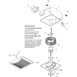 NuTone QTRN080 Ultra Quiet Fan Parts breakout large