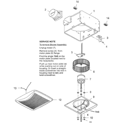 NuTone QTRN110 Ultra Quiet Exhaust Fan Parts breakout large