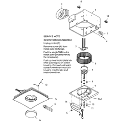 NuTone QTXEN110FL Ultra Quiet Fan Parts breakout large