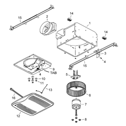 NuTone QTXEN110S Humidity Sensing Fan Parts breakout large