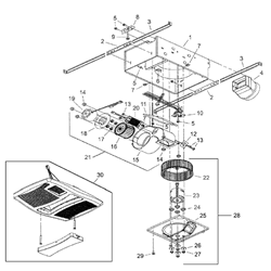 NuTone QTXN110HL Ceiling Ventilation Fan/Light/Heater/ Night Light Parts breakout large