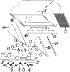 Broan RM604223 Black 42 In. Range Hood Parts breakout large