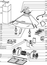 Kenmore 50598 Stainless Chimney Range Hood Parts breakout large