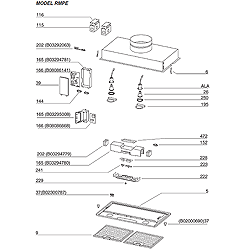 Kenmore 58163 Rangemaster Power Range Hood Parts breakout large