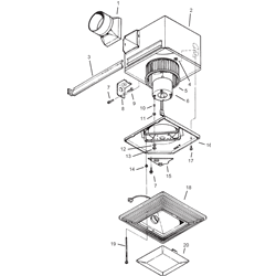 Broan S150L Bathroom Exhaust Fan/Light Parts breakout large