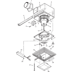 Broan S80FLUE Bathroom Exhaust Fan/ Light  Parts breakout large