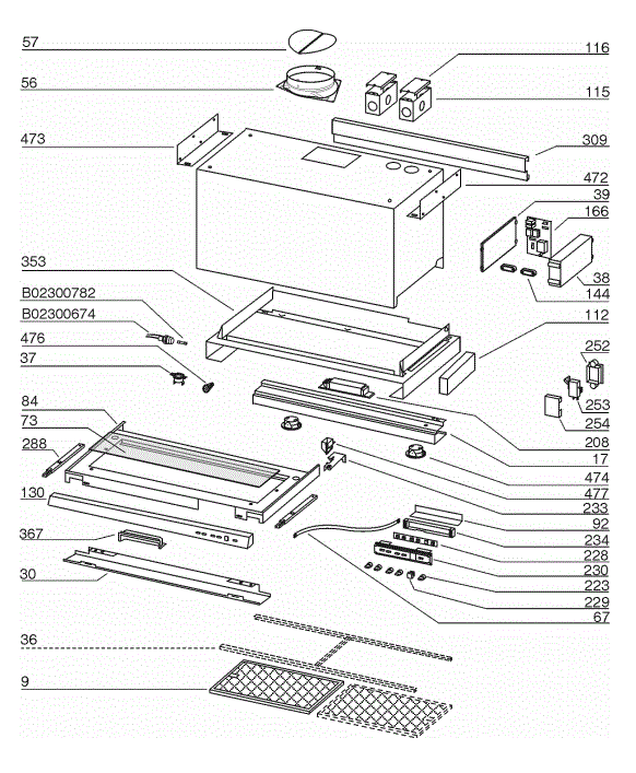 BEST U10236SBE Range Hood Parts breakout large