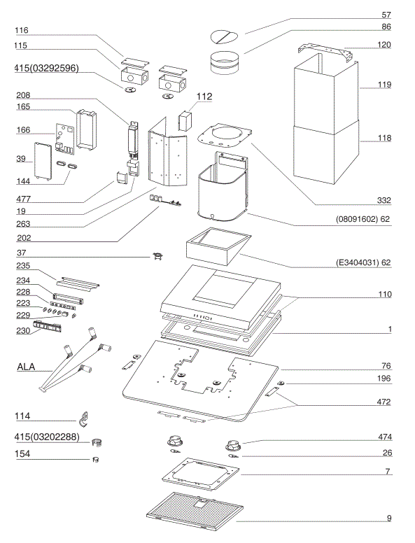 BEST WC26E36CB Range Hood Parts breakout large