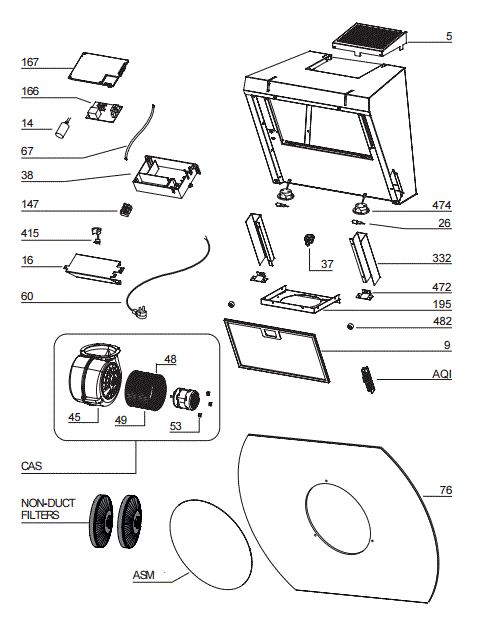 BEST WC43I80B Kitchen Range Hood Parts breakout large