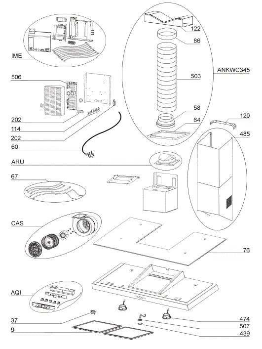 BEST WC44IQ90SB Kitchen Range Hood Parts breakout large