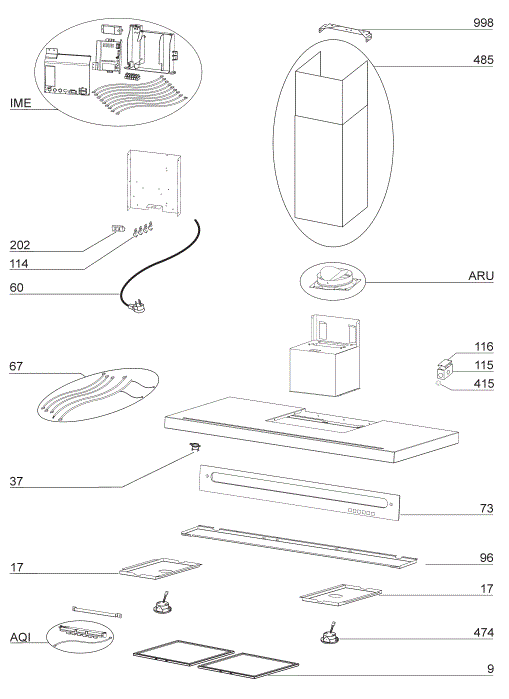 BEST WC45E90SB Range Hood Parts breakout large