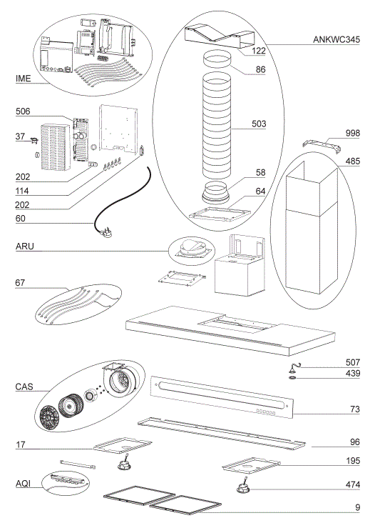 BEST WC45IQ90SB Range Hood Parts breakout large