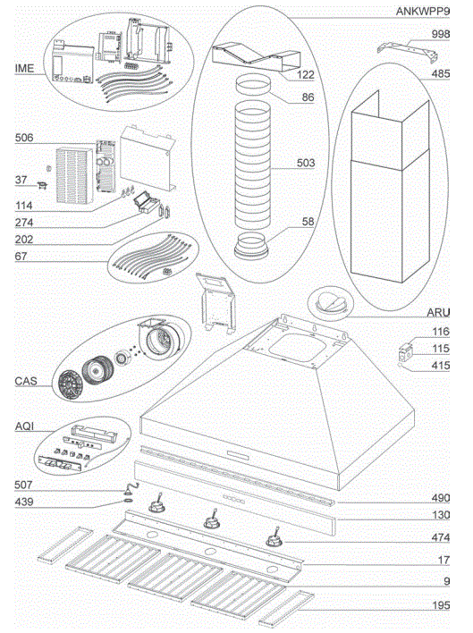 BEST WPP9IQ36SB Range Hood Parts breakout large