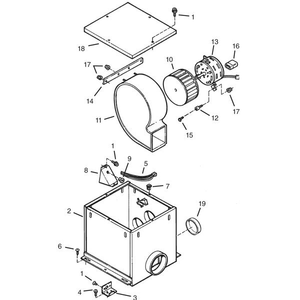 Broan MP280 Multi-Port In-Line Exhaust Fan Parts breakout large